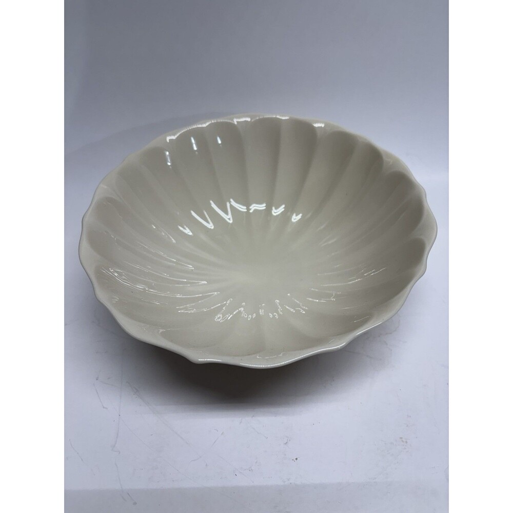 Vintage Lenox Ivory Bone China Fluted Serving Bowl‎ 8” Made In USA Scalloped